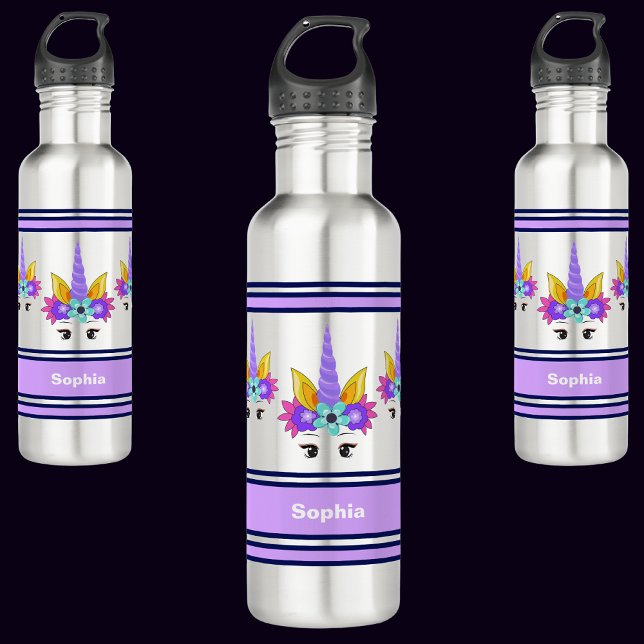 Garrafa Unicórnio Personalizado De Volta À Escola (Criador carregado)