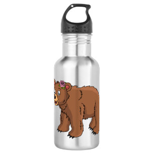 Garrafa Urso bonito com ilustração de desenho animado de f