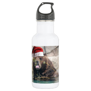 Garrafa Urso Grizzly com Chapéu Santa