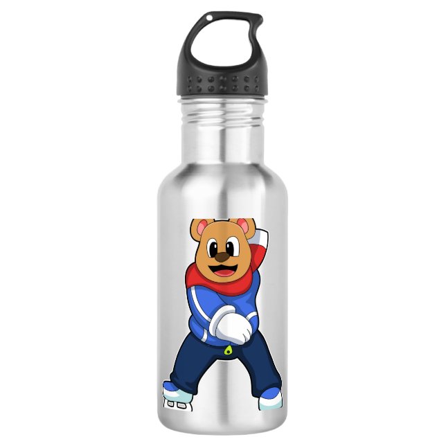 Garrafa Urso na patinação de gelo com skates de gelo (Frente)
