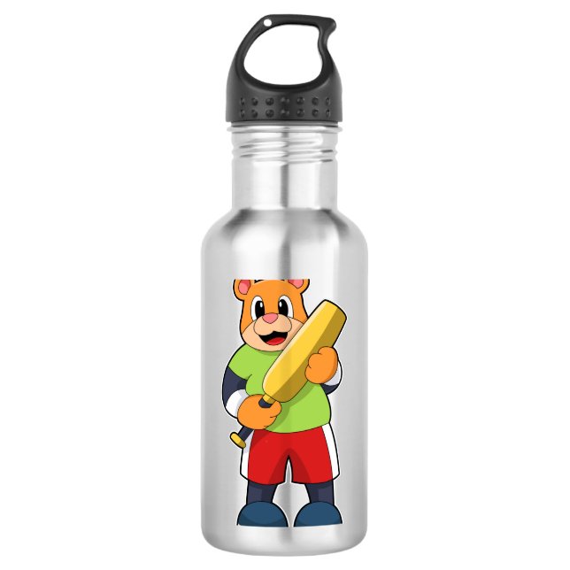 Garrafa Urso no Cricket com bastão de Cricket (Frente)
