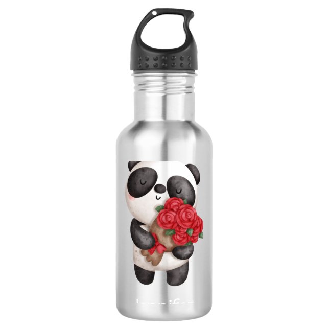 Garrafa Urso Panda Bonito com Rose Bouquet (Frente)