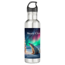 Urso Polar Mamãe Cubra Luzes de Norte de Árvore de