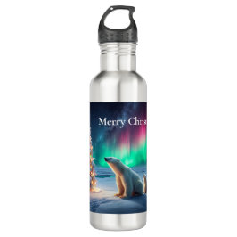 Garrafa Urso Polar Mamãe Cubra Luzes de Norte de Árvore de