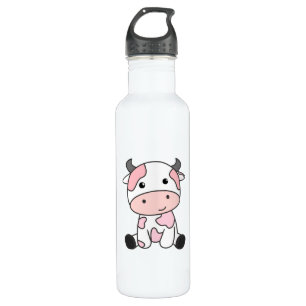 Garrafa Vaca De Morango De Castanho Rosa De Vaca Kawaii