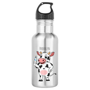 Garrafa Vaca feliz com cartum de mamadeira