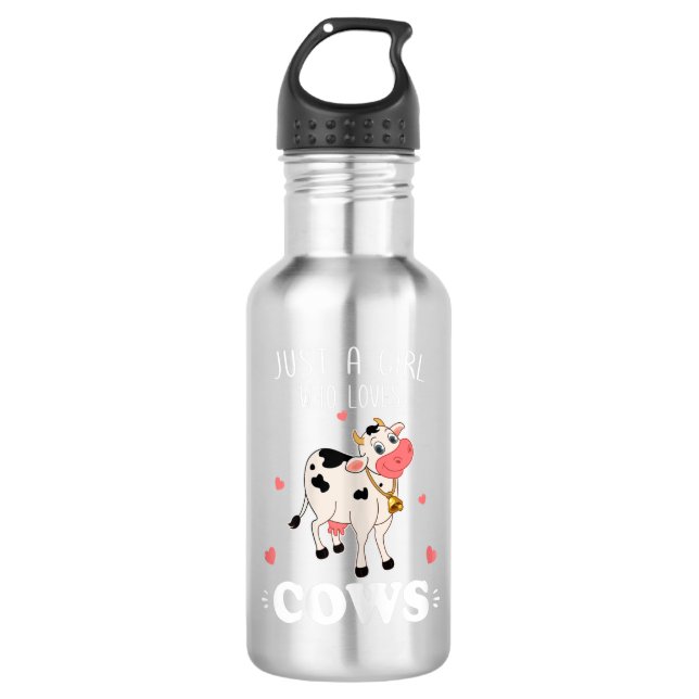 Garrafa Vaca Só Uma Menina Que Ama Vacas (Frente)