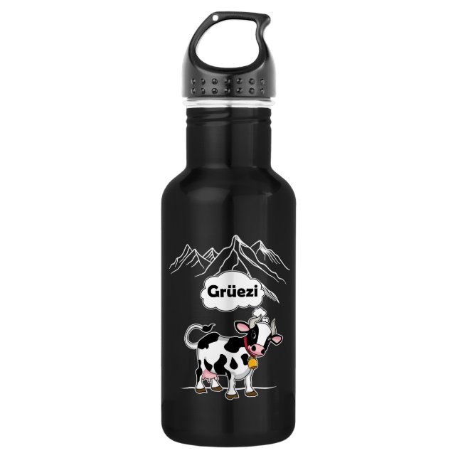 Garrafa Vaca suíça - Grüezi - Viagem de Suiça (Frente)