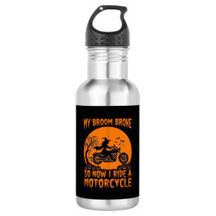 Garrafa Vassoura Quebrou Halloween Bruxa Motocicleta Morce