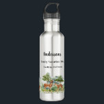 Garrafa Veados florestais de férias familiares<br><div class="desc">Uma floresta,  paisagem florestal com veado,  raposa e coelho. Personalize e adicione um nome,  evento e local.</div>