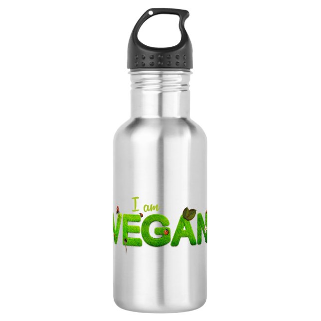 Garrafa Vegan Psd Saudável Atitude Modo De Alimentação De  (Frente)