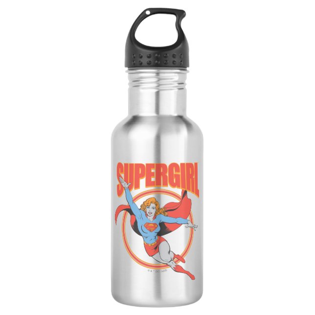 Garrafa Verdadeiro Gráfico Voador da Supermenina Vintage (Frente)
