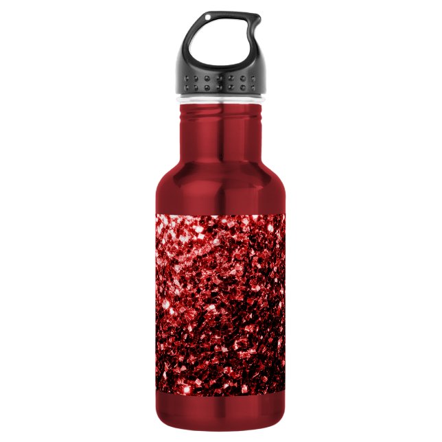 Garrafa Vermelho Escuro brilho Glitter glamour (Frente)