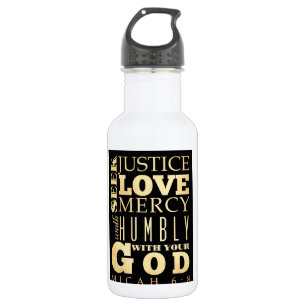 Garrafa Verso escritural cristão da bíblia - 6:8 de Micah