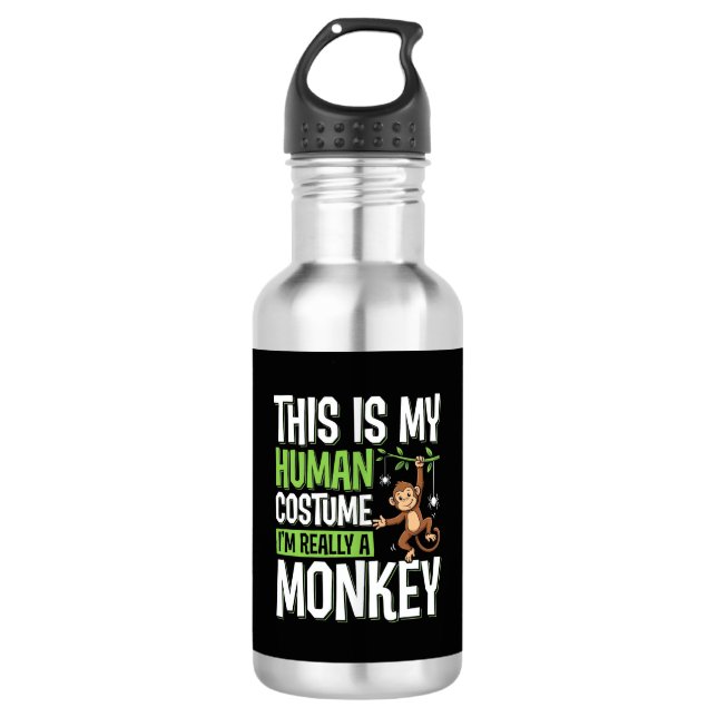 Garrafa Vetor de Fantasia de Macaco Engraçado para o Hallo (Frente)