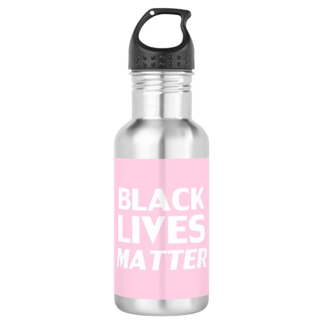 Garrafa Vidas Negras Importam a tipografia moderna rosa-br (Frente)