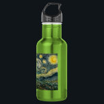 Garrafa Vincent van Gogh's The Starry Night (1889)<br><div class="desc">Uma pintura pós-impressionista clássica de 1889, trabalho de arte que passou para o dominio público e faz produtos maravilhosos e outros. Todas as obras de arte fina, arte venenosa, obras-primas clássicas e outras obras-primas antigas aqui na Galeria de Masterworks foram cuidadosamente editadas e passadas para fornecer os melhores resultados possíveis....</div>