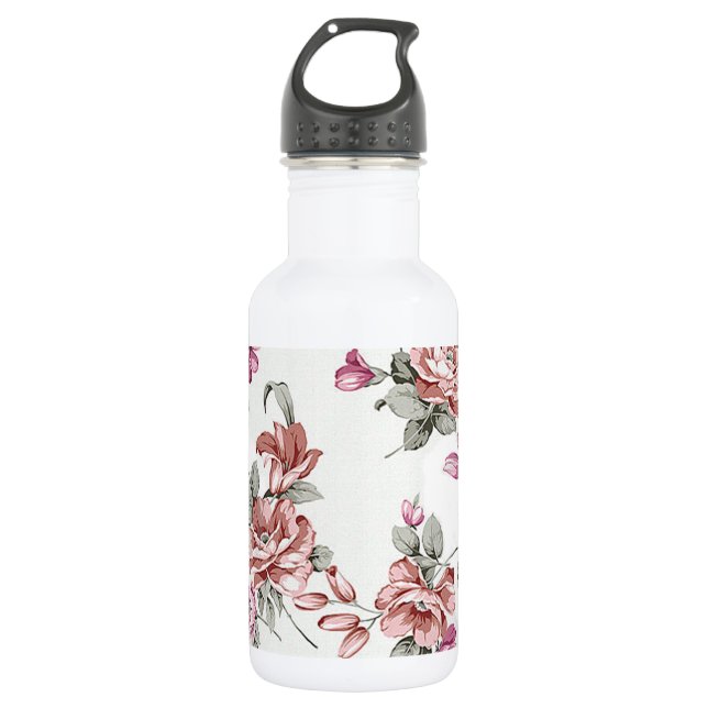 Garrafa Vintage Chic Shabby Girly Flowers (Frente)