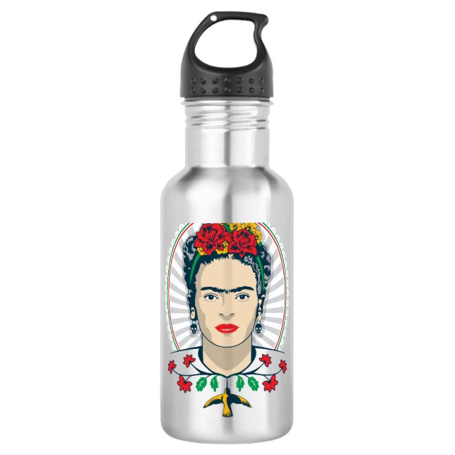 Garrafa Vintage de Frida Kahlo | floral (Frente)