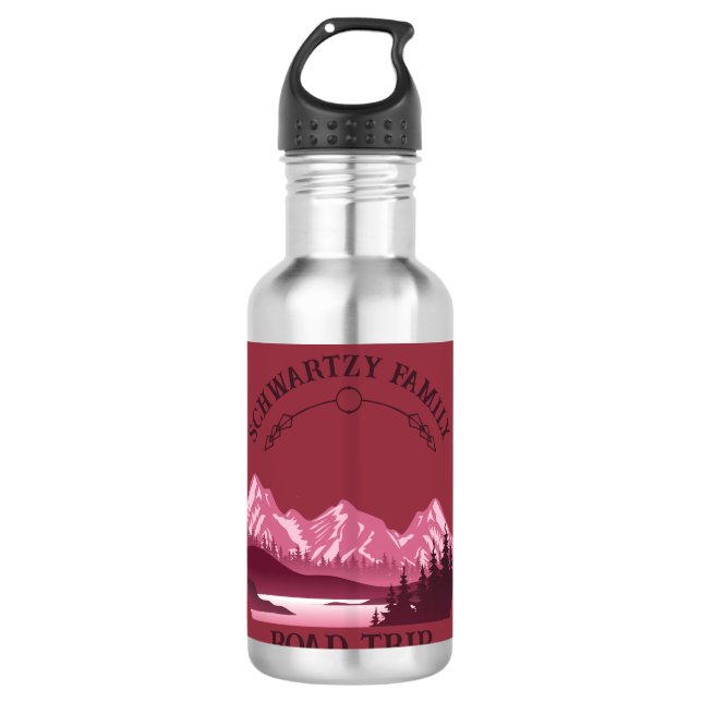 Garrafa Vintage Red Mountain Lake Sunset (Frente)