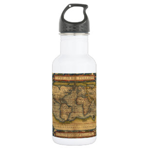 Garrafa Vintage World Map Antiguidade Viagem