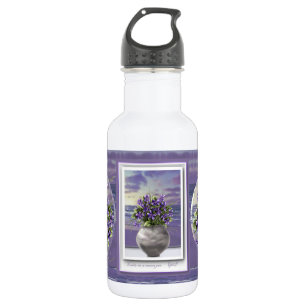Garrafa violetas em vidro luar