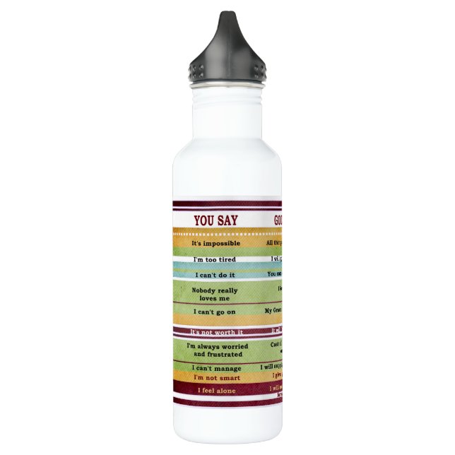 Garrafa "Você diz/Deus diz" Versões de Bíblia inspiraciona (Esquerda)