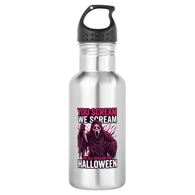 Garrafa Você Grita Nós Fantasma de Halloween Faca Sangrent (Frente)