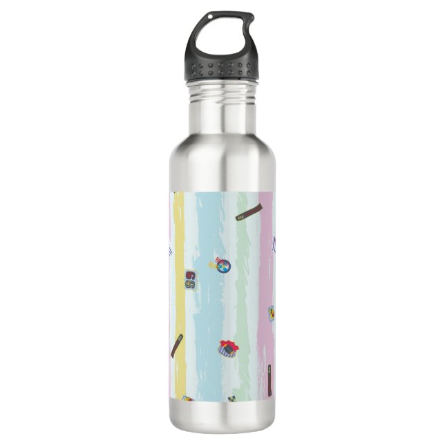 Garrafa Water Bottle – Sports & Stripes Pastel Racing  (Frente)
