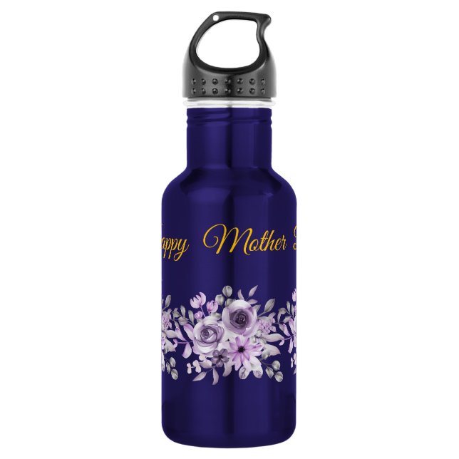 Garrafa Water Bottle with Floral Arrangement and Mother's  (Frente)