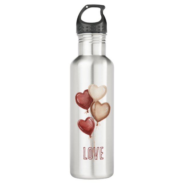 Garrafa White Red Cream Heart Balloons Love  (Frente)
