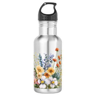 Garrafa Wildflowers stainless steel water bottle. 