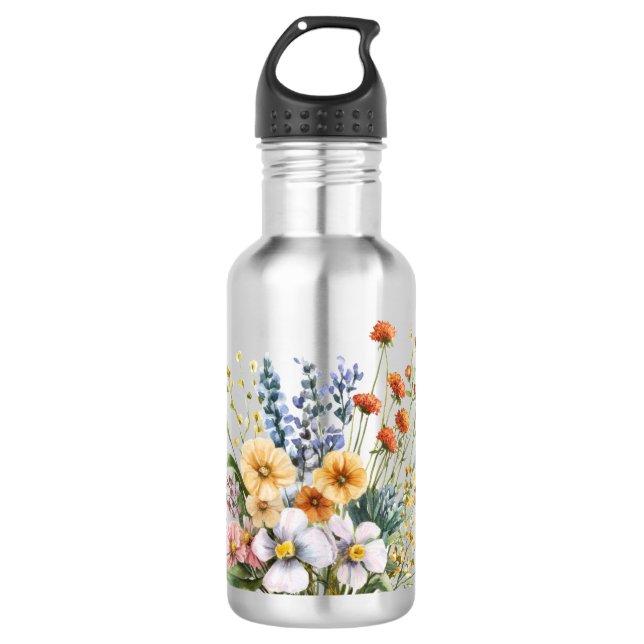 Garrafa Wildflowers stainless steel water bottle.  (Frente)
