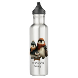Garrafa Winter Penguin Family Personalized Design