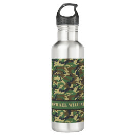 Garrafa Woodland Militairy Camo Impressão - Personalizado