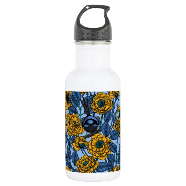 Garrafa Wren nos rosas (Frente)