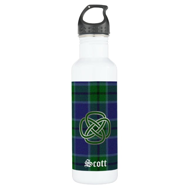 Garrafa Xadrez de Tartan azul e verde de Scott (Frente)