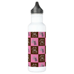 Garrafa Xadrez e Urso Castanho Elegante