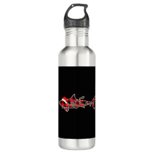 Garrafa Xadrez Vermelha Shark Santa Hat Noite Luz de Natal