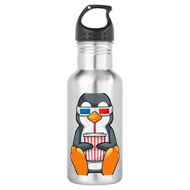Garrafa Xícara de Bebendo dos Óculos de cinema pinguins (Frente)