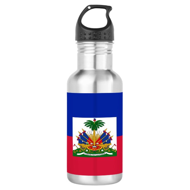 Garrafa Xícara de papel de bandeira haitiana (Frente)