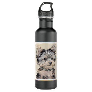 Garrafa Yorkshire Terrier Puppy Pintura Original