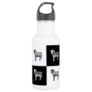 Garrafa zebra negra e branca
