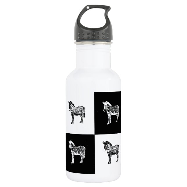 Garrafa zebra negra e branca (Frente)