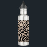 Garrafa Zebra Stripes Cream Beige Black Wild<br><div class="desc">Zebra Print - bege creme e padrão preto - impressão animal selvagem.</div>