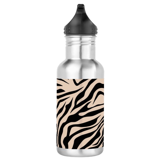 Garrafa Zebra Stripes Cream Beige Black Wild (Direita)