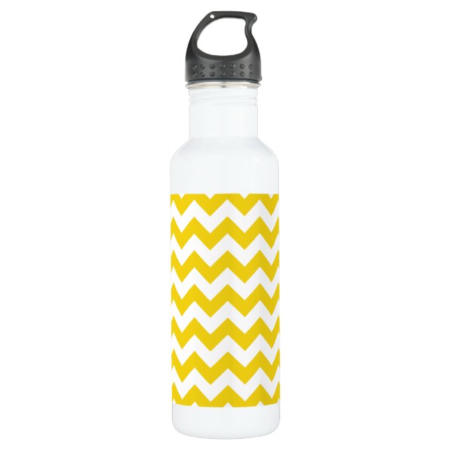 Garrafa Zigzag Amarelo, Chevron Amarelo, Padrão Geométrico (Frente)