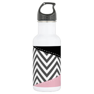 Garrafa Zigzag Cinza, Chevron Cinza, Padrão Zigzag, Rosa