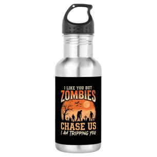 Garrafa Zombies Engraçados Desenho de Perseguição de Hallo