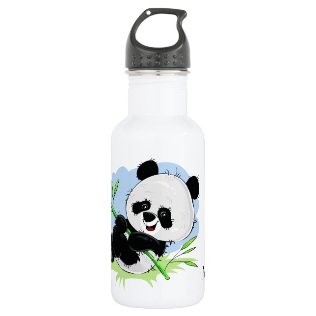 Garrafas de água com nome personalizado de Panda (Frente)